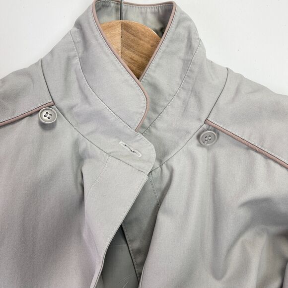 VTG Nordstrom Brass Plum Dress Trench Coat Size 11 Retro Modest Minimalist Gray - Picture 6 of 10